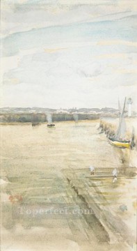  abbott pintura al %c3%b3leo - Escena de James Abbott McNeill en el Mersey James Abbott McNeill Whistler